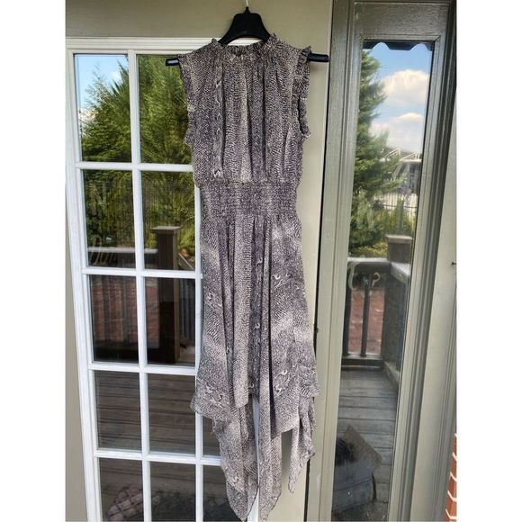 Sen BLACK SNAKE ASYMMETRICAL DRESS Size Medium, VIP RUNWAY DRESS, MSRP $1000+ - Picture 3 of 12